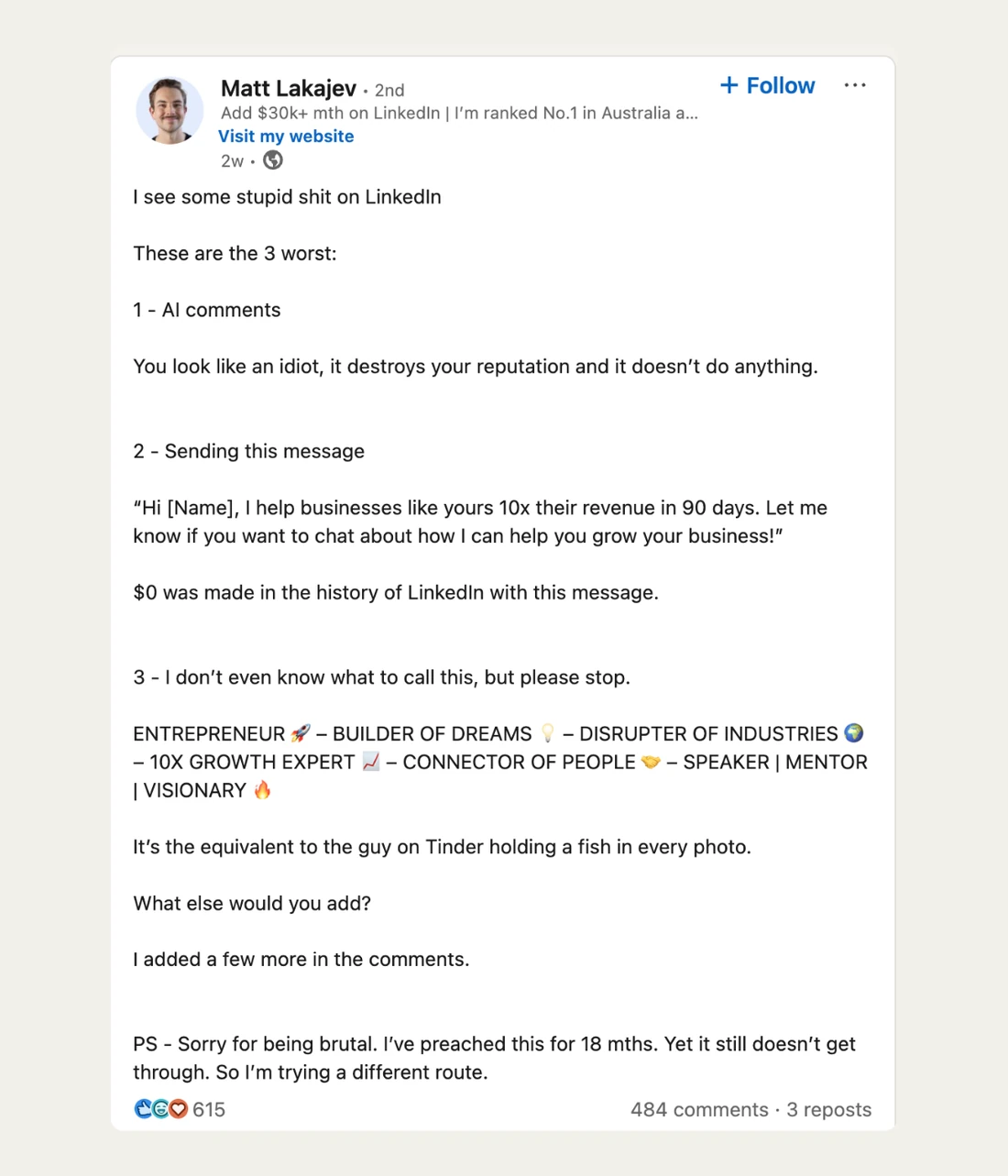 Text post example